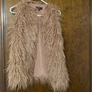 Mauve faux furry vest